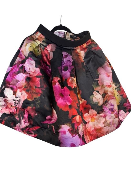 Ted Baker Dresses & Skirts - Ted Baker Black Floral Full Skirt with Pink & Red Blooms